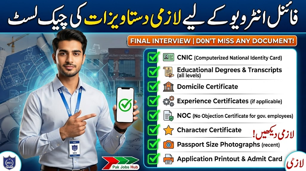 Mandatory Document Checklist for the Final Interview For MES Job 2026