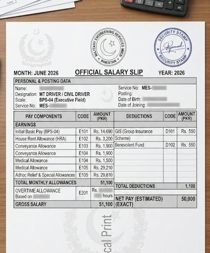 MES Civil / MT Driver Salary 2026