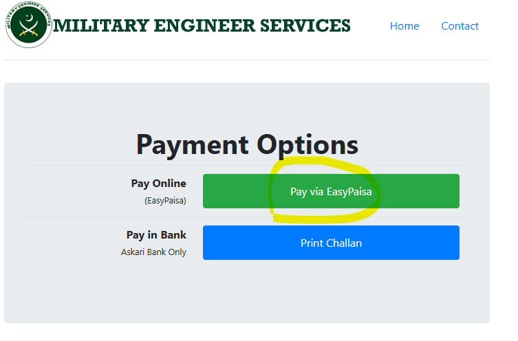Pay Online (EasyPaisa)