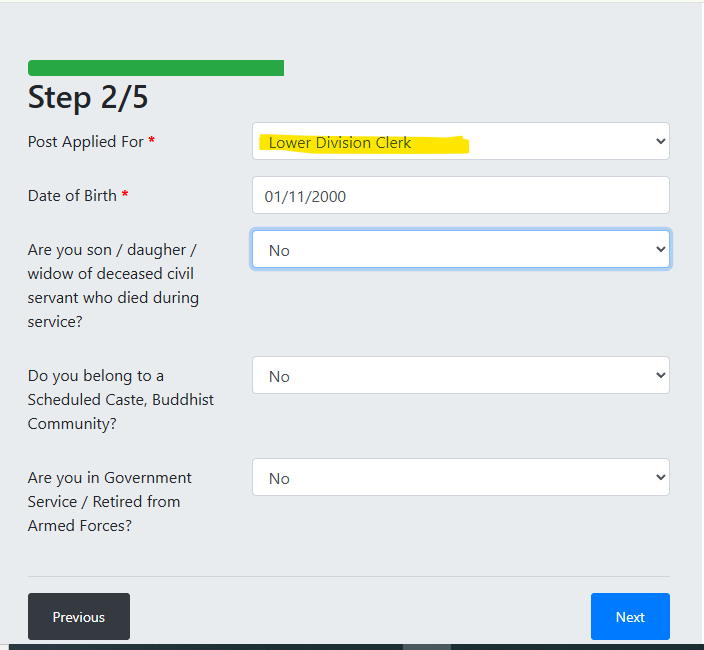 Step 2/5: Post Selection & Age Criteria