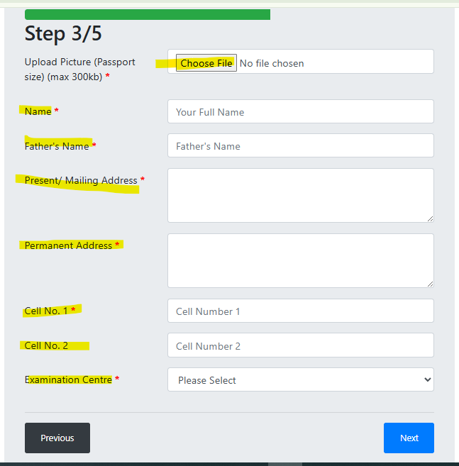 Step 3/5: Personal Profile & Photo Upload